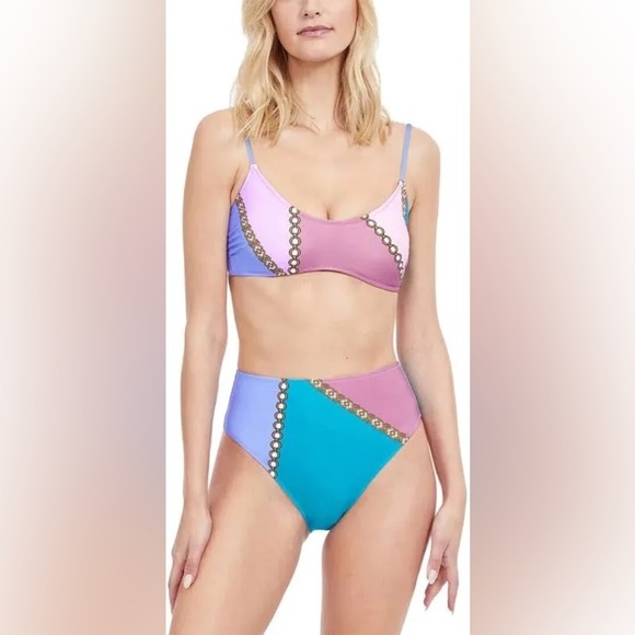 NWT Gottex Modern Shades Bikini Set Bralette Bikini + High Rise Bikini Bottom 👙 - Picture 1 of 10
